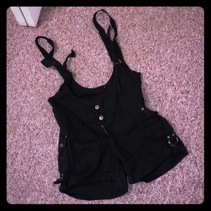 High Waisted Overall Shorts